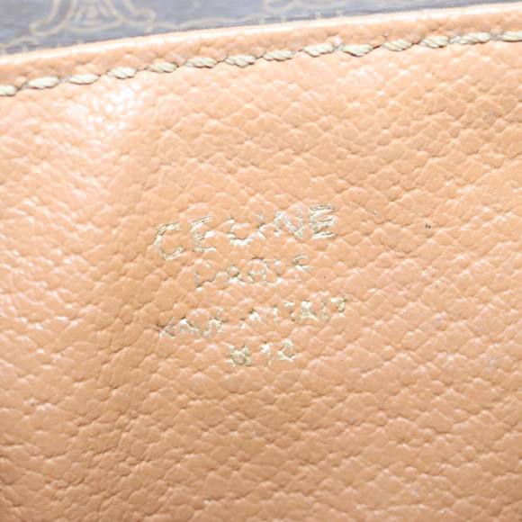 CELINE Macadam Canvas Waist bag PVC Leather Brown Gold Auth yk15121 - Picture 12 of 16